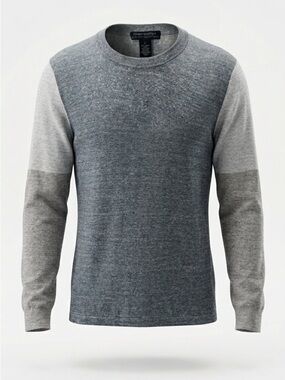 Autumn Cashmere Linen & Egyptian Cotton Colorblock Sweater Men's Large